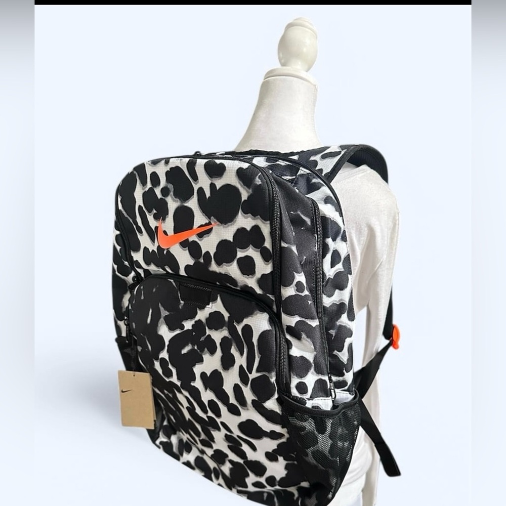 NWT Nike Brasilia Black White Orangeโ Bag Backpack XL